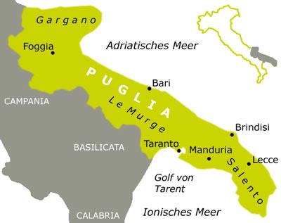 Übersichtskarte Apulien